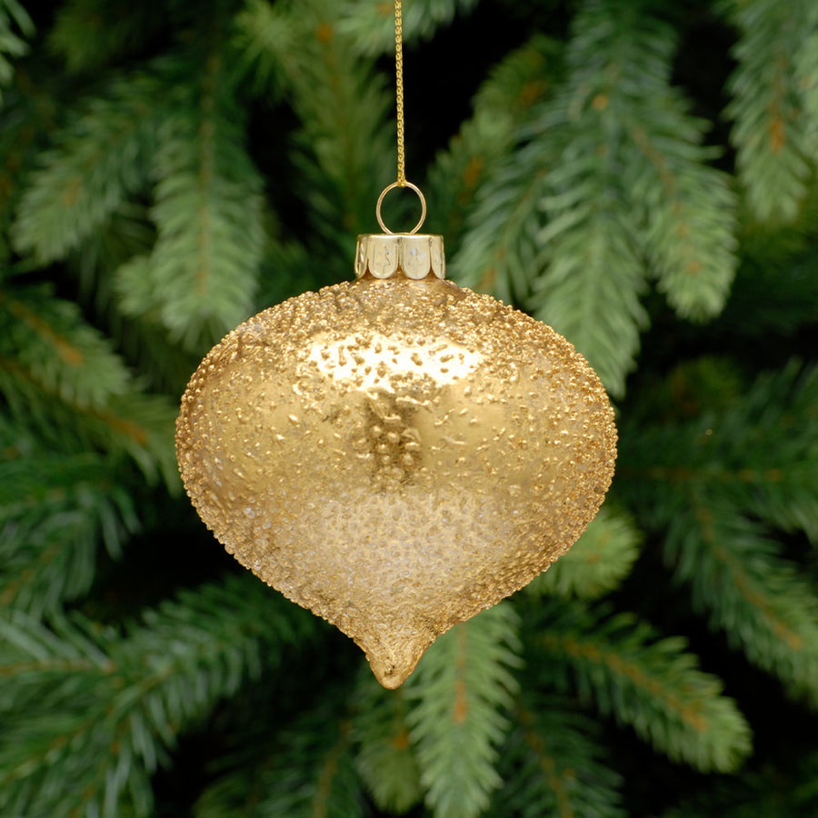 Gold Onion Glass Bauble - C Gold Glass Onion Bauble 8CM Accessories Sterling Home 1