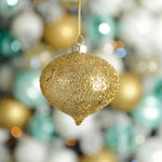 Gold Onion Glass Bauble - C Gold Glass Onion Bauble 8CM Accessories Sterling Home 2