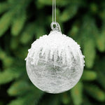 Snow White Glass Bauble - L White Snow Glass Bauble 8CM Accessories Sterling Home 1