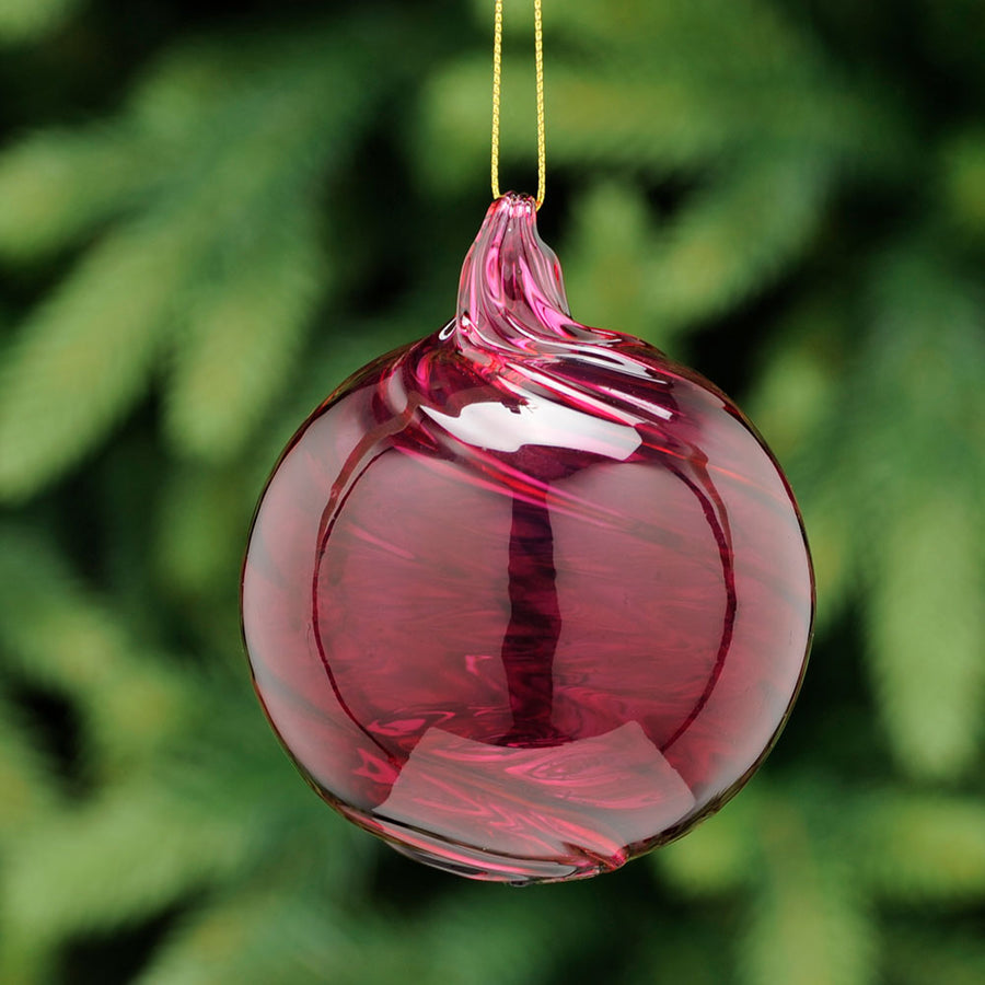 Ripple Red Glass Bauble - C Red Ripple Glass Bauble 8CM Accessories Sterling Home 1