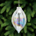 Sequence Olive Glass Bauble - L Clear Sequence Olive Glass Bauble 12CM Accessories Sterling Home 1