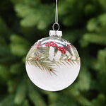 Mushroom Frosted White Glass Bauble - C Clear Frost Mushroom Glass Bauble 8CM Accessories Sterling Home 1