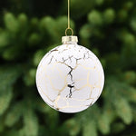 Crackled Glass Cream & Gold Bauble - S Cream Gold Crackle Glass Bauble 8CM Accessories Sterling Home 1