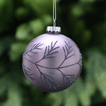 Glitter Grey Glass Bauble - L Grey Glitter Leaf Glass Bauble 8CM Accessories Sterling Home 1
