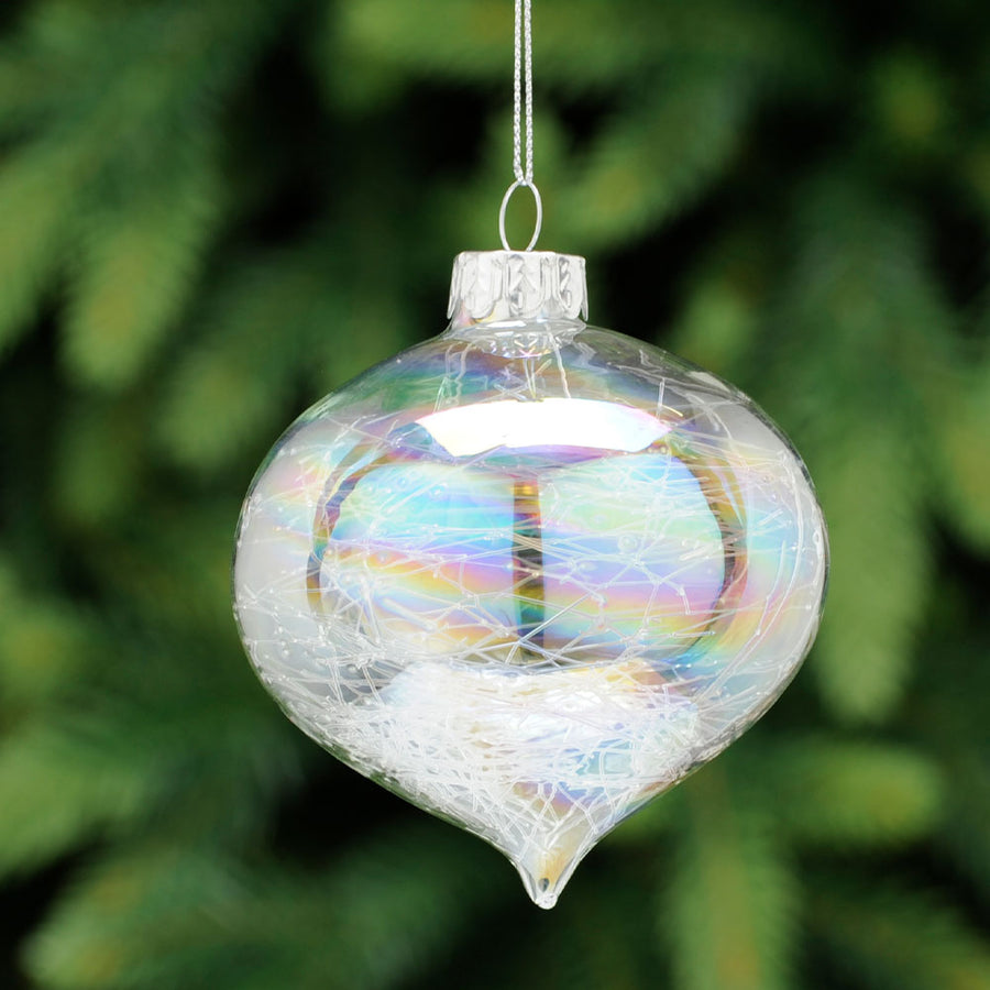 Small Iridescent Onion Glass Bauble - L Iridescent Effect Glass Onion Bauble 8CM Accessories Sterling Home 1