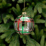 Traditional Tartan Glass Bauble - C Traditional Tartan Glass Bauble 8CM Accessories Sterling Home 1