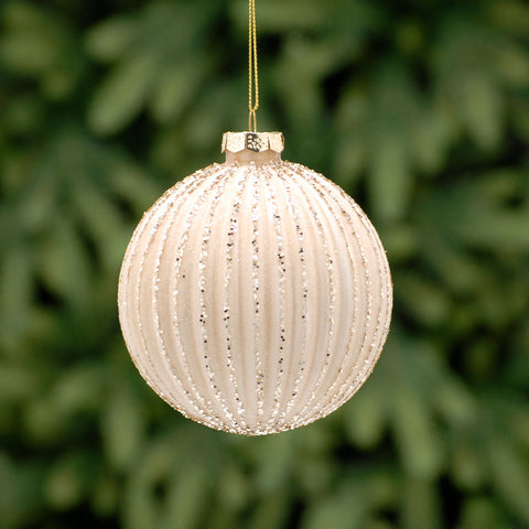 Glitter Segment Gold Glass Bauble - I Gold Glitter Segment Glass Bauble 10CM Accessories Sterling Home 1