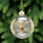 Etched Burst Gold Glass Bauble - I Clear Gold Etched Burst Glass Bauble 8CM Accessories Sterling Home 1