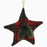 Tartan Star Shatter Proof Bauble - C Green Red Tartan Fabric Star Bauble 15CM Accessories Sterling Home 1