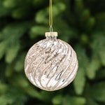 Antique Champagne Gold Glass Bauble - I Antique Champagne Spiral Glass Bauble 8CM Accessories Sterling Home 1