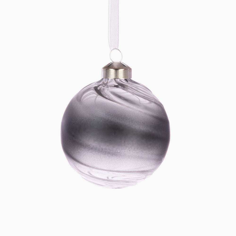 Small Jo Jo Grey Glass Bauble - I Jojo Glass Bauble 8CM Accessories Sterling Home 1