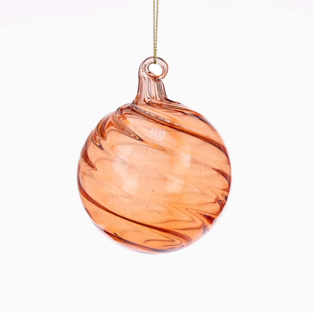Small Naya Orange Glass Bauble - I Naya Glass Bauble 8CM Accessories Sterling Home 1