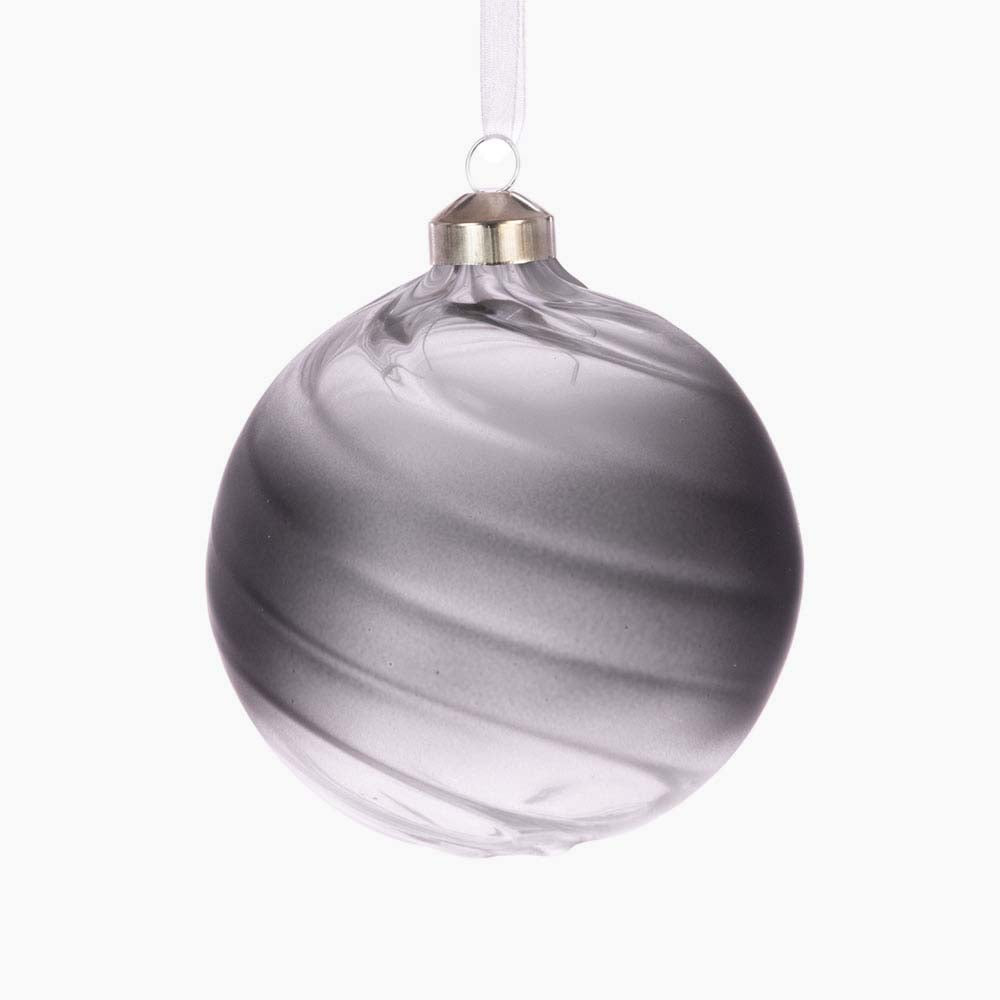 Large Jo Jo Grey Glass Bauble - I Jojo Glass Bauble 10CM Accessories Sterling Home 1