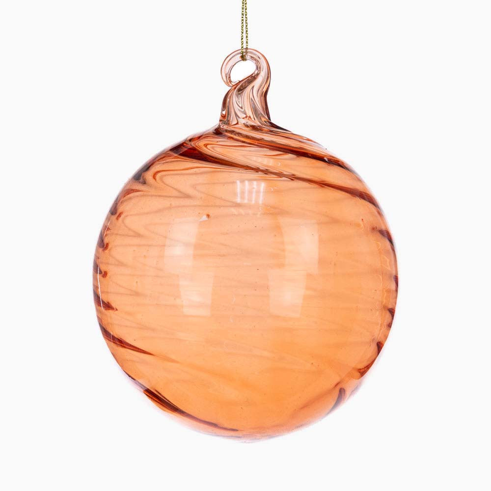 Large Orange Glass Bauble - I Naya Glass Bauble 10CM Accessories Sterling Home 1