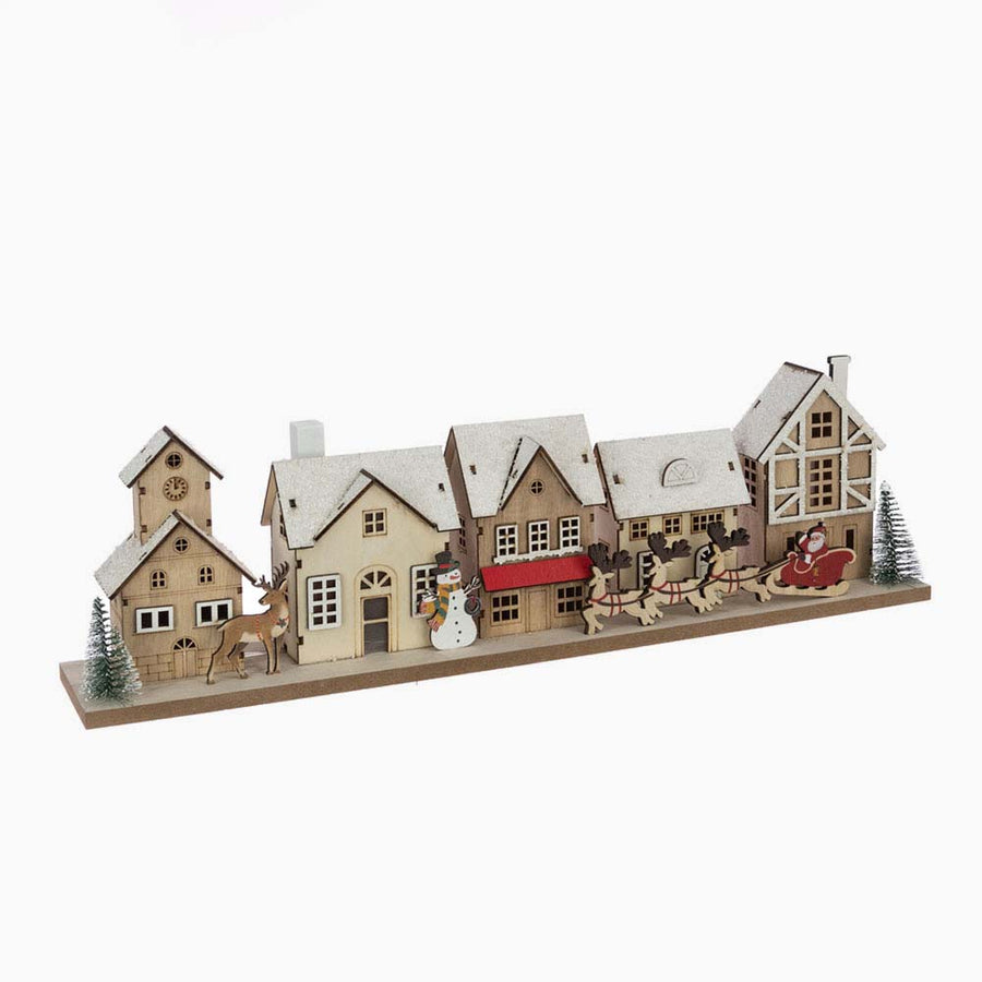 Wooden Christmas Scene Battery Operated - S BO Wooden Christmas Scene 50CM Accessories Sterling Home 1