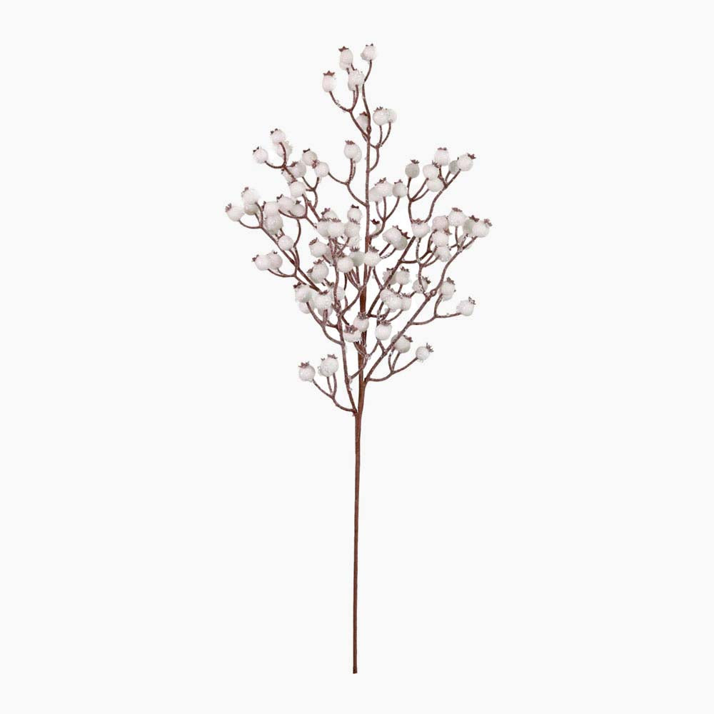 Berry White Artificial Flower - L White Berry Stem 67CM Accessories Sterling Home 1