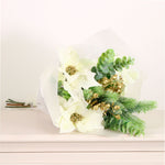 Poinsettia Cream Artificial Flower Bunch - S Cream Poinsettia Bunch 32CM Accessories Sterling Home 1
