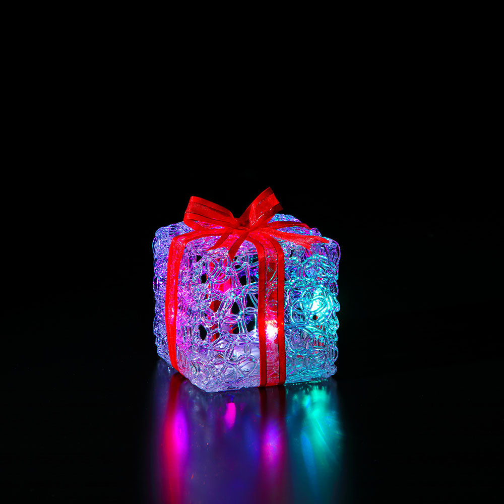 Acrylic LED Red, Green & Blue Present - Acrylic Present With Rgb LEDs Accessories Sterling Home 1