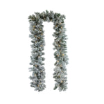 Lakeland Snowmelt Fir LED Warm White Garland - 9'' Lakeland Snowmelt Fir Pre Lit Garland WW LED Accessories Sterling Home 1