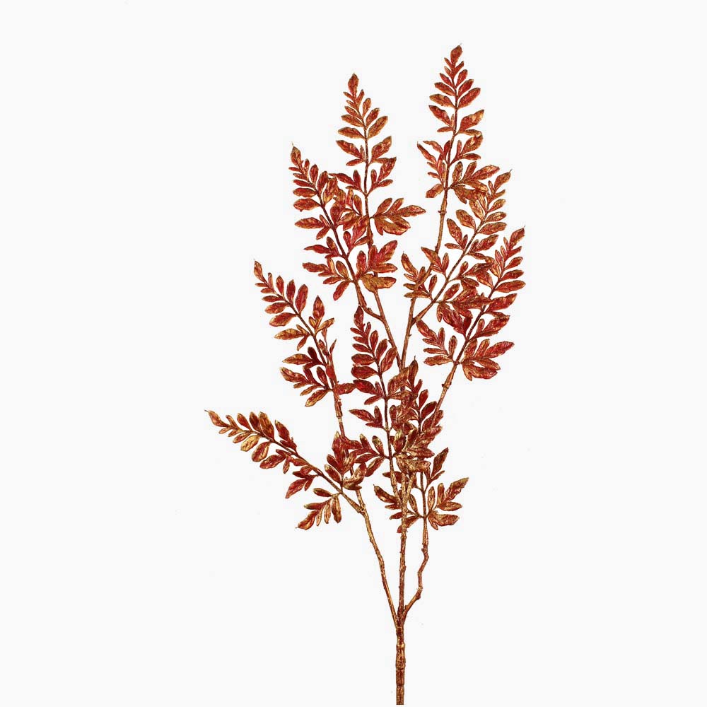 Glitter Fern Bronze Artificial Flower Spray - I Fern Spray Glittered 81CM Accessories Sterling Home 1