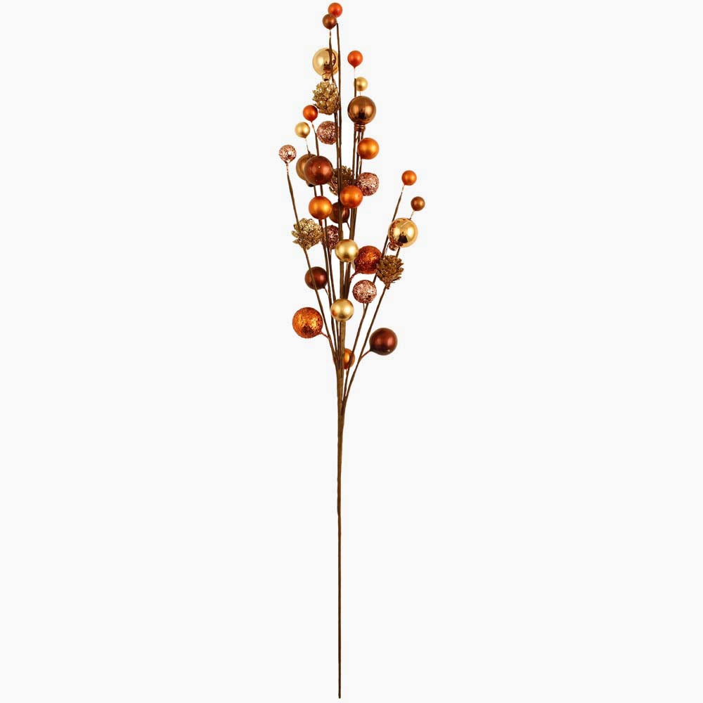 Bauble Bronze Artificial Flower Spray - I Bauble Spray 70CM Accessories Sterling Home 1