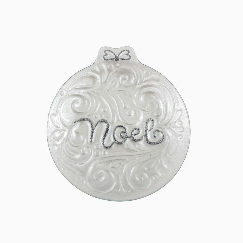 Small Noel Glass Plate - L Noel Glass Plate S 21X23CM Accessories Sterling Home 1