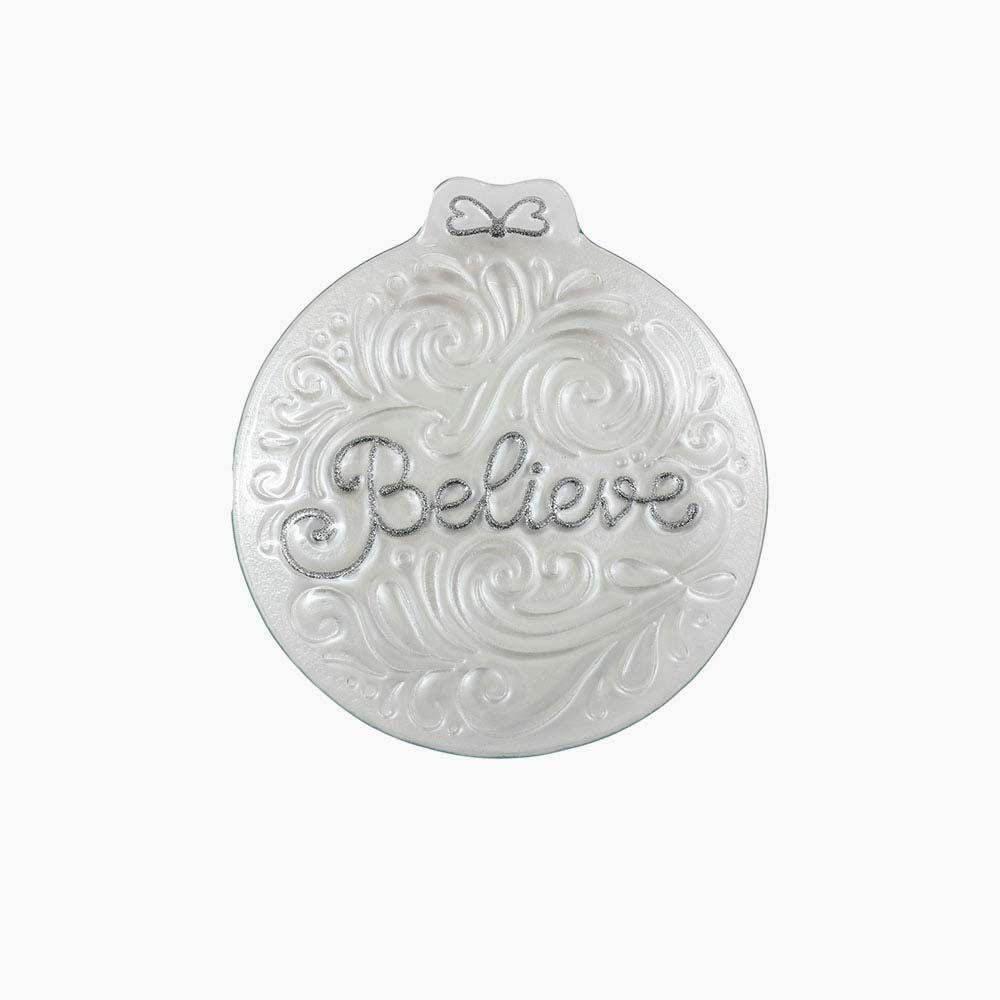 Small Believe Glass Plate - L Believe Glass Plate S 21X23CM Accessories Sterling Home 1