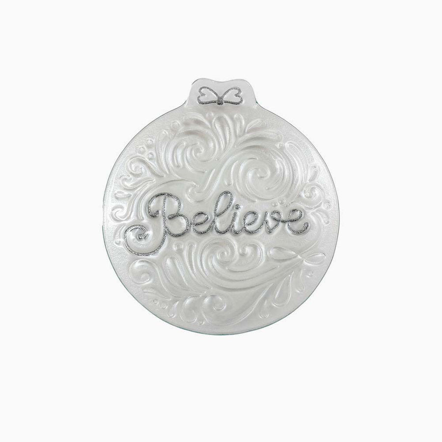 Small Believe Glass Plate - L Believe Glass Plate S 21X23CM Accessories Sterling Home 1
