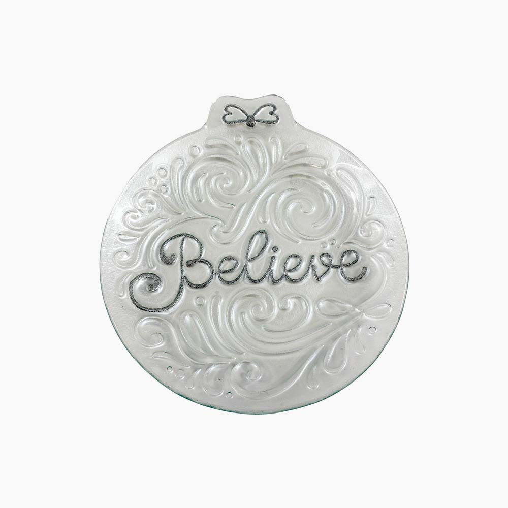 Large Believe Glass Plate - L Believe Glass Plate S 28X31CM Accessories Sterling Home 1