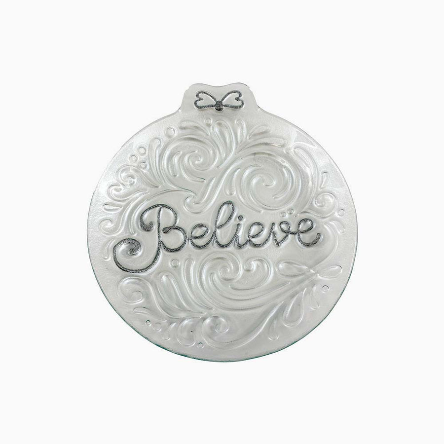 Large Believe Glass Plate - L Believe Glass Plate S 28X31CM Accessories Sterling Home 1