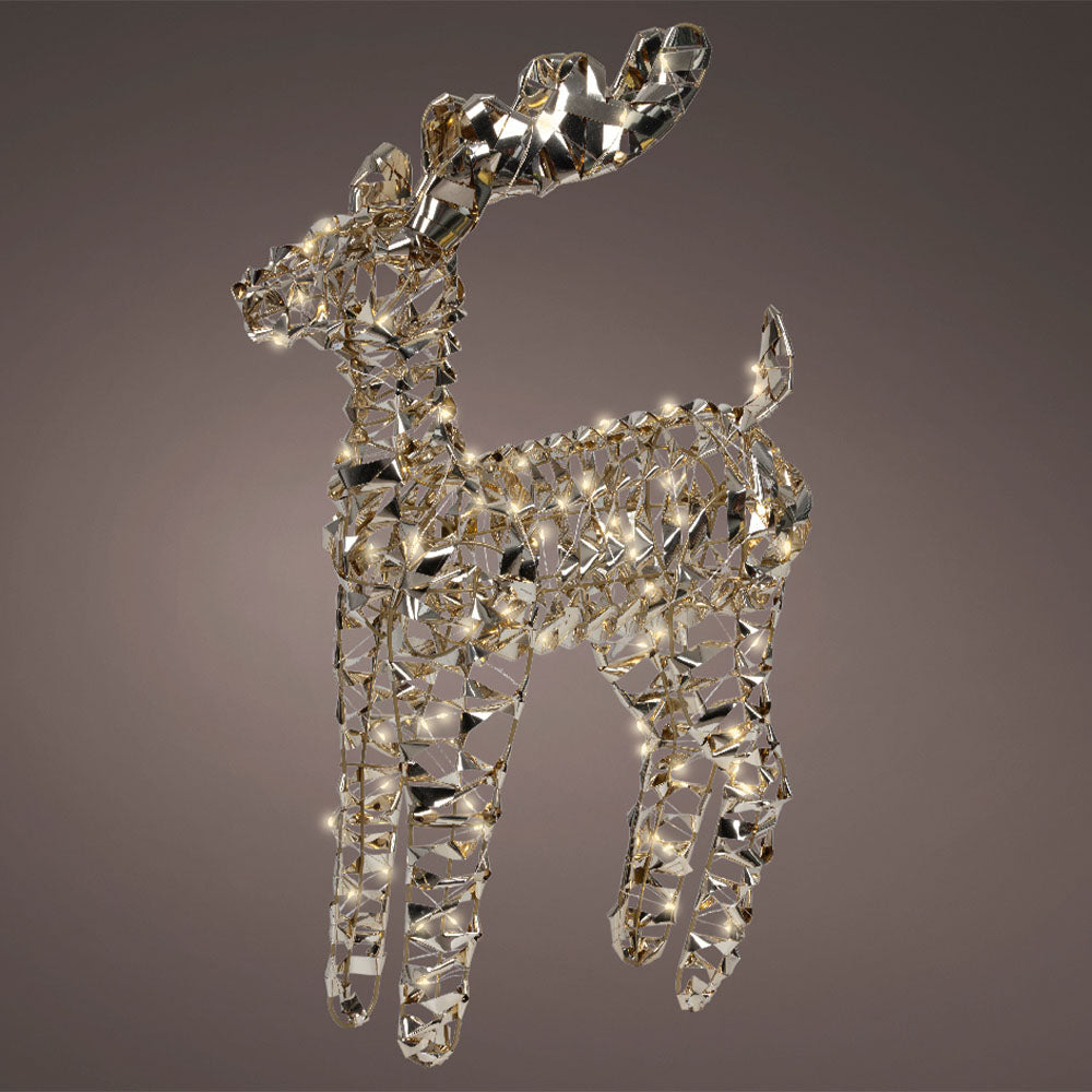 Micro LED Battery Operated Gold Reindeer - Micro LED Battery Operated Reindeer Gold 66CM Accessories Sterling Home 1