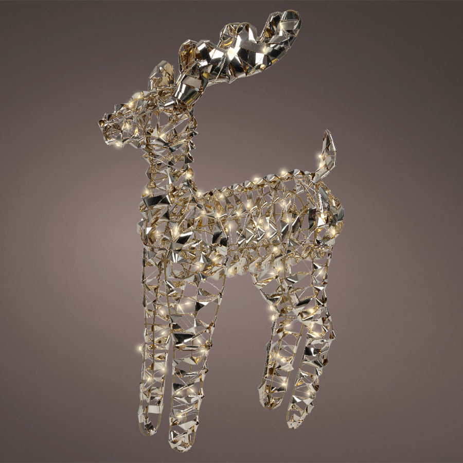 Micro LED Battery Operated Gold Reindeer - Micro LED Battery Operated Reindeer Gold 66CM Accessories Sterling Home 1