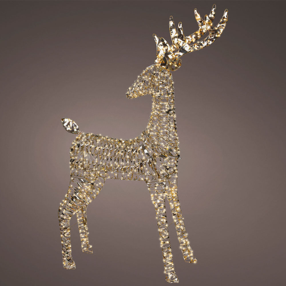 Micro LED Gold Standing Reindeer - Micro LED Standing Reindeer Gold 130CM Accessories Sterling Home 1