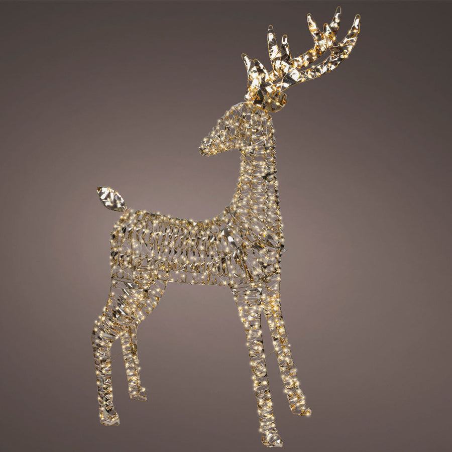 Micro LED Gold Standing Reindeer - Micro LED Standing Reindeer Gold 130CM Accessories Sterling Home 1