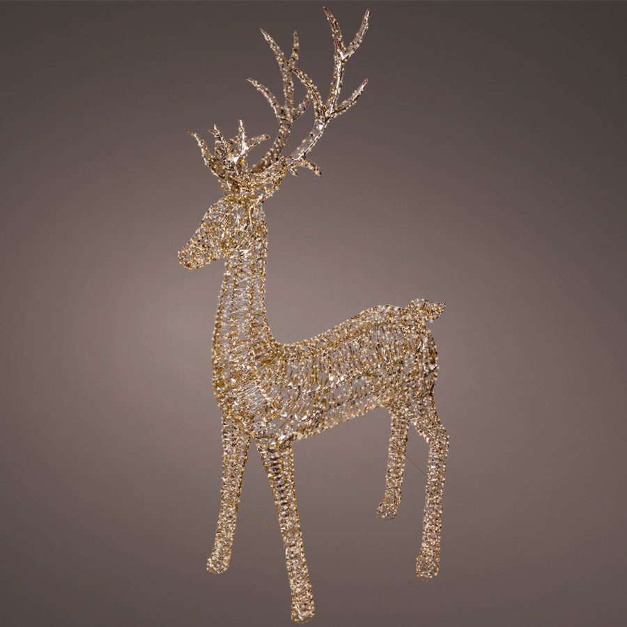 Large Micro LED Gold Standing Reindeer - Micro LED Standing Reindeer Gold 270CM Accessories Sterling Home 1