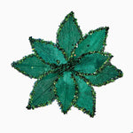 Beaded Poinsettia Green Artificial Flower Clip - C Beaded Poinsettia Clip Emerald 20CM Accessories Sterling Home 1