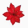 Beaded Poinsettia Red Artificial Flower Clip - C Beaded Poinsettia Clip Red 20CM Accessories Sterling Home