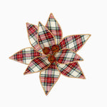 Tartan Poinsettia Red Artificial Flower Clip - C Tartan Poinsettia Clip Red 30CM Accessories Sterling Home 1