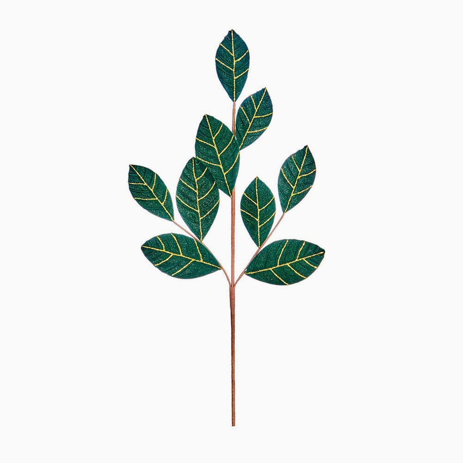 Velvet Magnolia Leaf Green Artificial Flower Spray - C Velvet Magnolia Leaf Spray Green 67CM Accessories Sterling Home 1