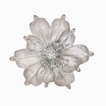 Magnolia Silver Artificial Flower Clip - L Velvet Magnolia Clip Silver 24CM Accessories Sterling Home 1