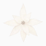 Fluffy Poinsettia White Artificial Flower Clip - L Fluffy Poinsettia Clip White 32CM Accessories Sterling Home 1