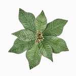 Velvet Poinsettia Light Green Artificial Flower Clip - S Velvet Poinsettia Flower Clip Sage 25CM Accessories Sterling Home 1