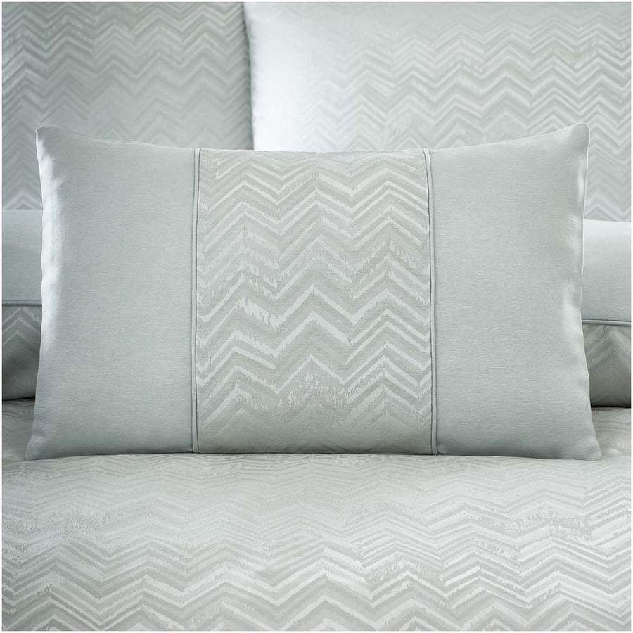 Antibes Silver Cushion - Antibes Filled Boudoir Cushion Silver 32X50CM Accessories Sterling Home 1