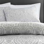Marseilles Silver Duvet Cover Set - Montpellier Duvet Set Silver Double Accessories Sterling Home 2