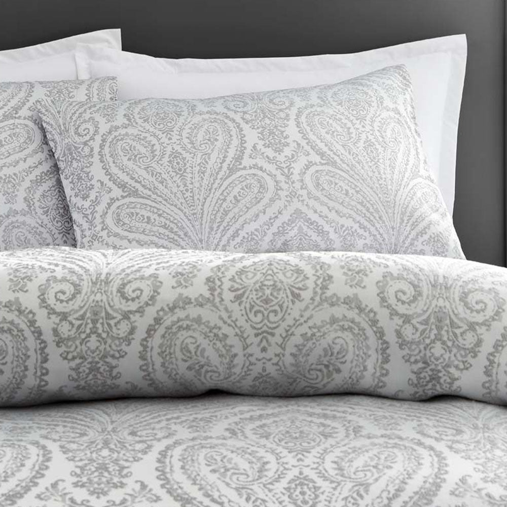 Marseilles Silver Duvet Cover Set - Montpellier Duvet Set Silver Double Accessories Sterling Home 2