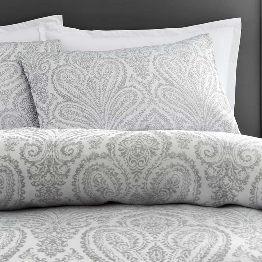 Marseilles Silver Duvet Cover Set - Montpellier Duvet Set Silver Double Accessories Sterling Home 2