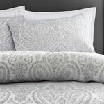 Marseilles Silver Duvet Cover Set - Montpellier Duvet Set Silver King Sterling Home 2
