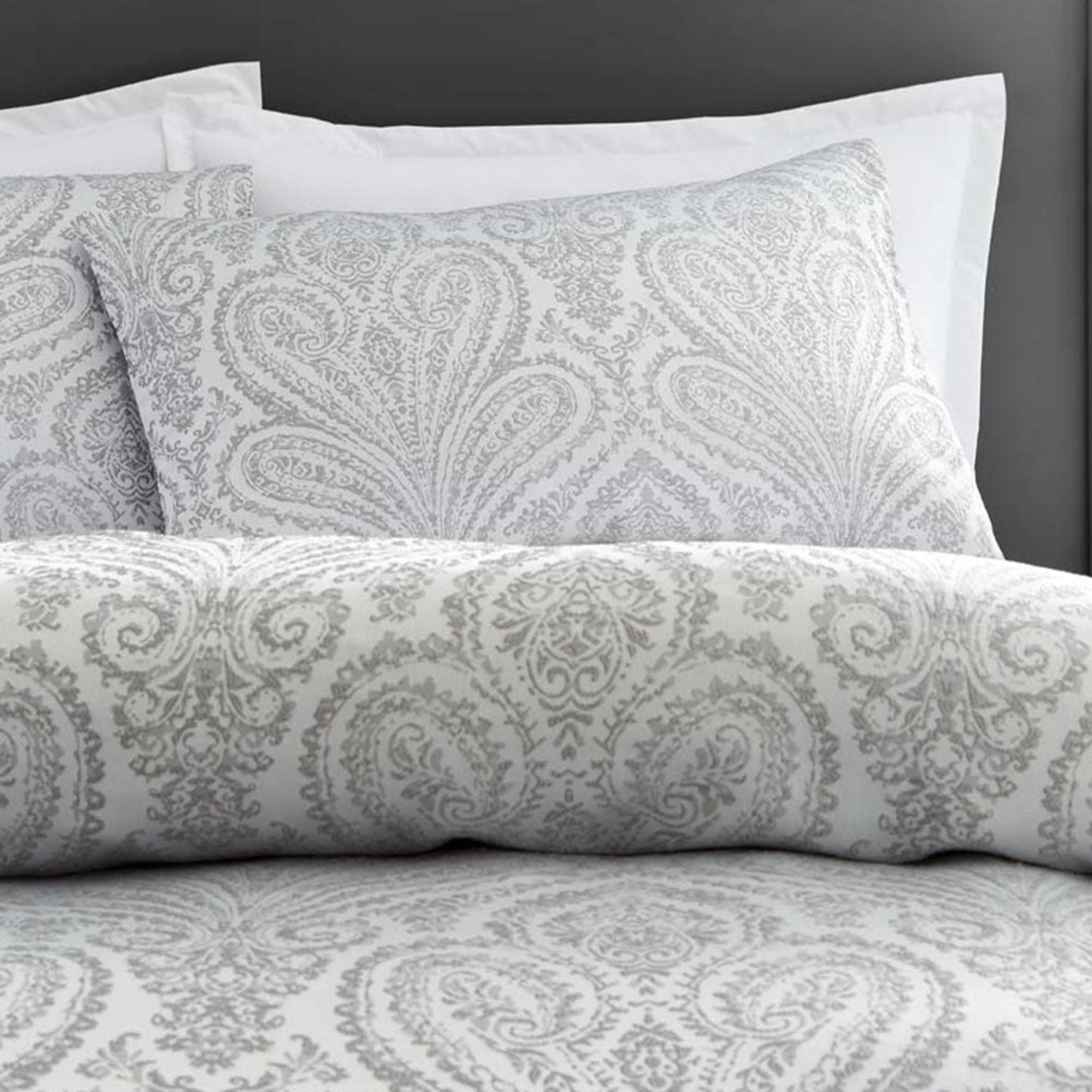 Marseilles Silver Duvet Cover Set - Montpellier Duvet Set Silver King Sterling Home 2