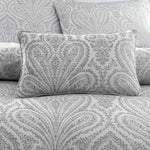 Marseilles Silver Cushion - Montpellier Filled Boudoir Cushion Silver 32X50CM Accessories Sterling Home 1