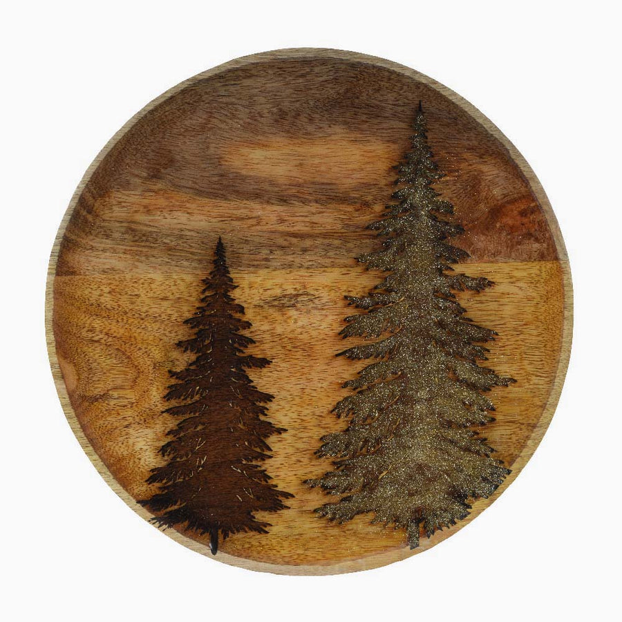 Largel Mangowood Tree Plate - Deco Mangowood Plate With Tree 30CM Accessories Sterling Home 1